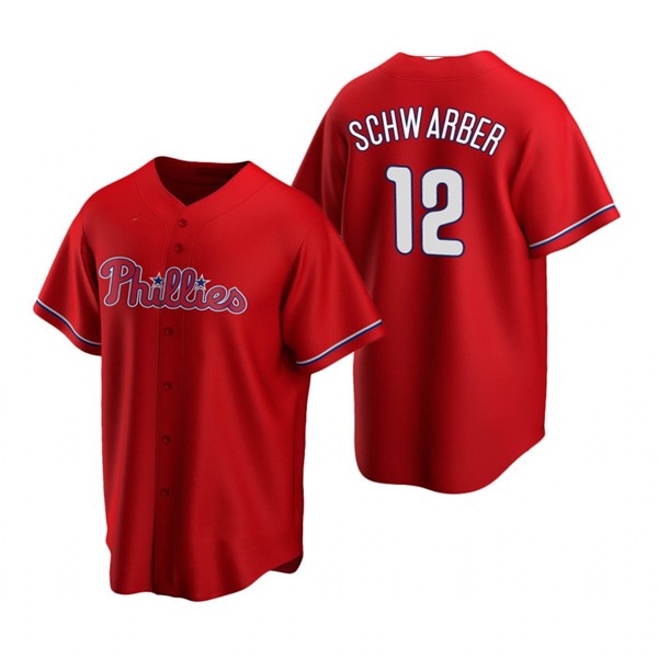 P.Phillies #12 Kyle Schwarber Red Stitched jersey