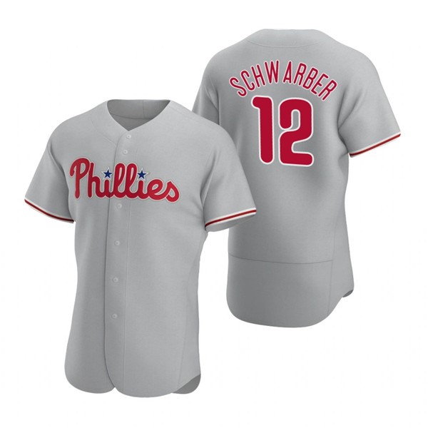 P.Phillies #12 Kyle Schwarber Gray Stitched jersey