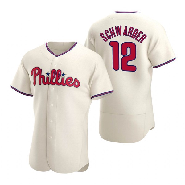 P.Phillies #12 Kyle Schwarber Cream Stitched jersey