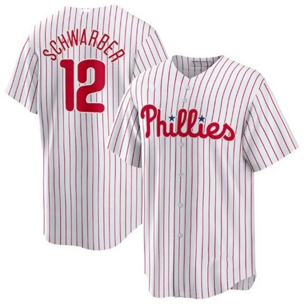 P.Phillies #12 Kyle Schwarber White Stitched jersey