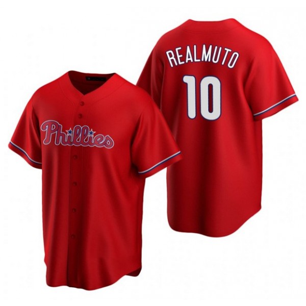 P.Phillies #10 J.T. Realmuto Red Stitched jersey