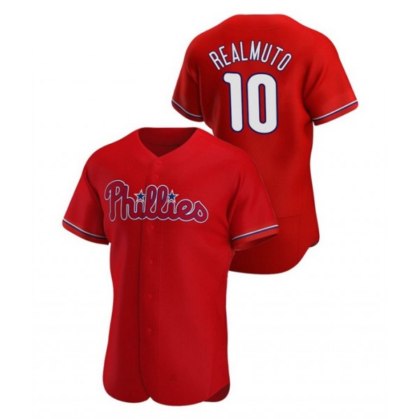 P.Phillies #10 J.T. Realmuto Red Stitched jersey