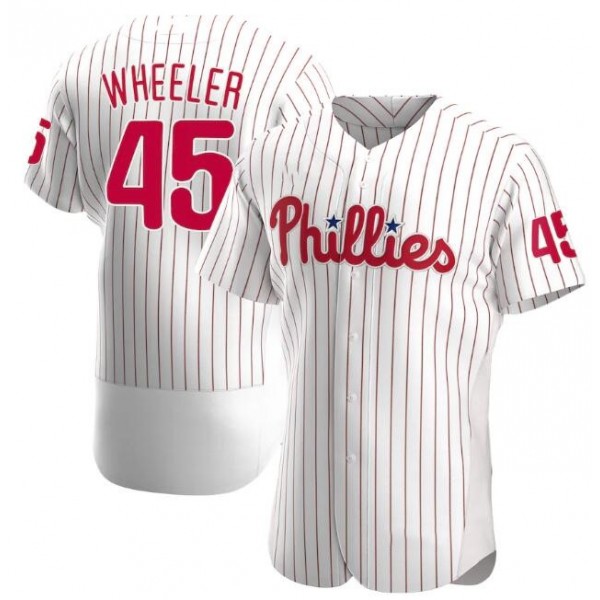 P.Phillies White #45 Zack Wheeler Stitched jersey