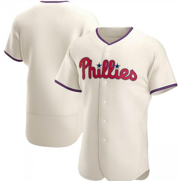 Custom P.Phillies Cream Stitched jersey