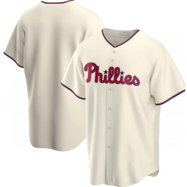 Custom P.Phillies Cream Stitched jersey