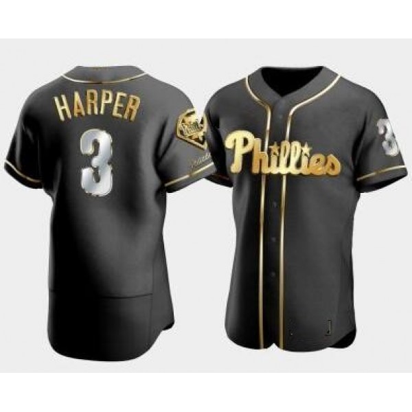 P.Phillies #3 Bryce Harper Black Stitched jersey