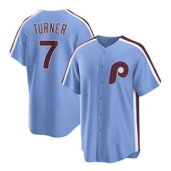 P.Phillies #7 Trea Turner Blue Stitched jersey