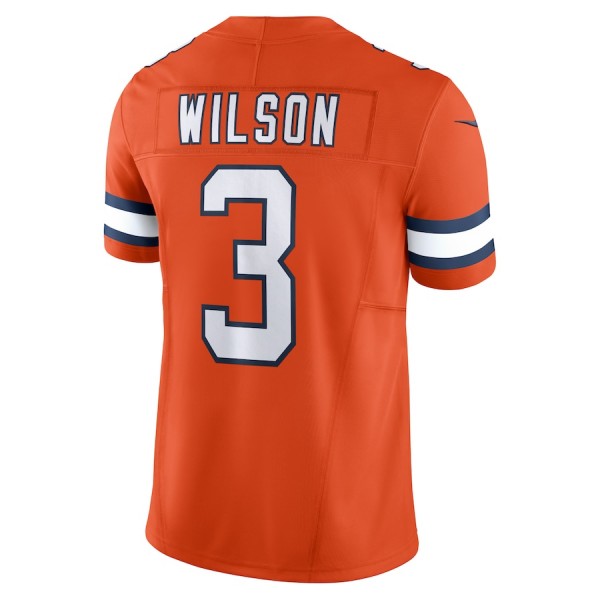 D.Broncos #3 Russell Wilson Orange F.U.S.E. Stitched jersey