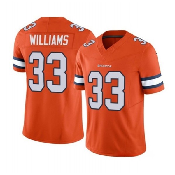 D.Broncos #33 Javonte Williams Orange F.U.S.E. Stitched jersey