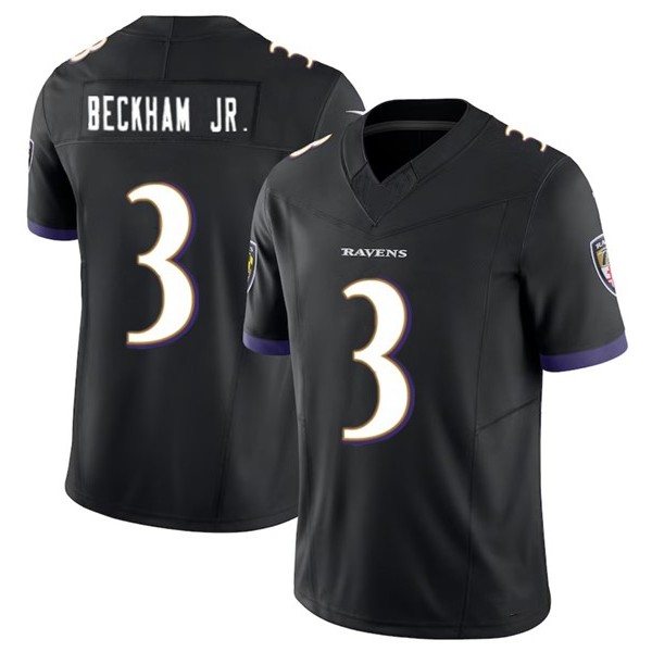 B.Ravens #3 Odell Beckham Jr. Black F.U.S.E. Stitched jersey