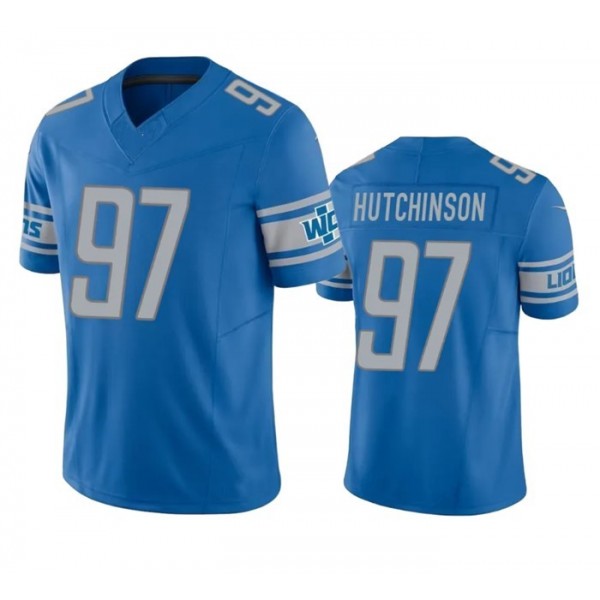 D.Lions #97 Aidan Hutchinson Blue F.U.S.E. Stitched jersey