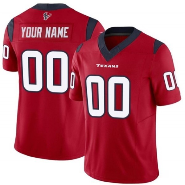 Custom H.Texans Red F.U.S.E. Stitched jersey