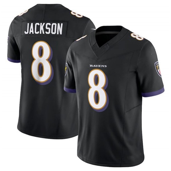 B.Ravens #8 Lamar Jackson Black F.U.S.E Stitched jersey