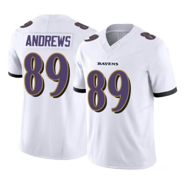 B.Ravens #89 Mark Andrews White F.U.S.E Stitched jersey