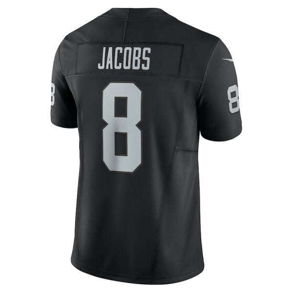 L.Raiders #8 Josh Jacobs Black F.U.S.E. Stitched jersey