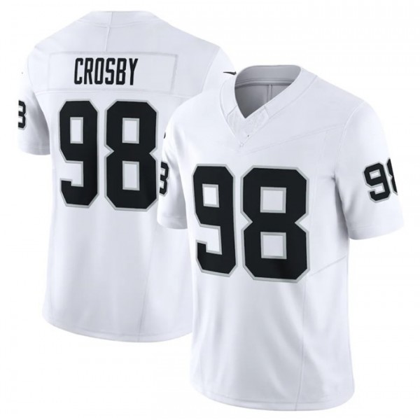 L.Raiders #98 Maxx Crosby White F.U.S.E Stitched jersey