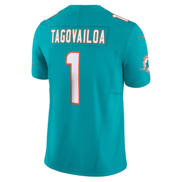 M.Dolphins #1 Tua Tagovailoa Aqua F.U.S.E Stitched jersey