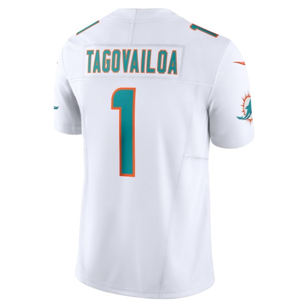 M.Dolphins #1 Tua Tagovailoa White F.U.S.E Stitched jersey