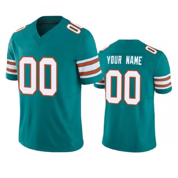 Custom M.Dolphins Aqua F.U.S.E Stitched jersey