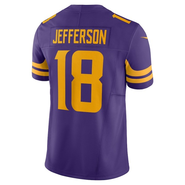 MN.Vikings #18 Justin Jefferson Purple F.U.S.E. Color Rush Stitched jersey