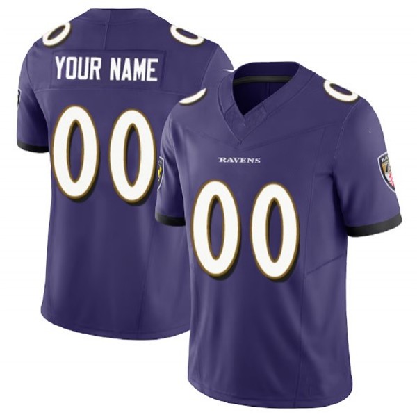 Custom B.Ravens Purple F.U.S.E. Stitched jersey