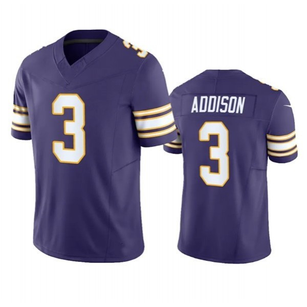 MN.Vikings #3 Jordan Addison Purple F.U.S.E. Stitched jersey