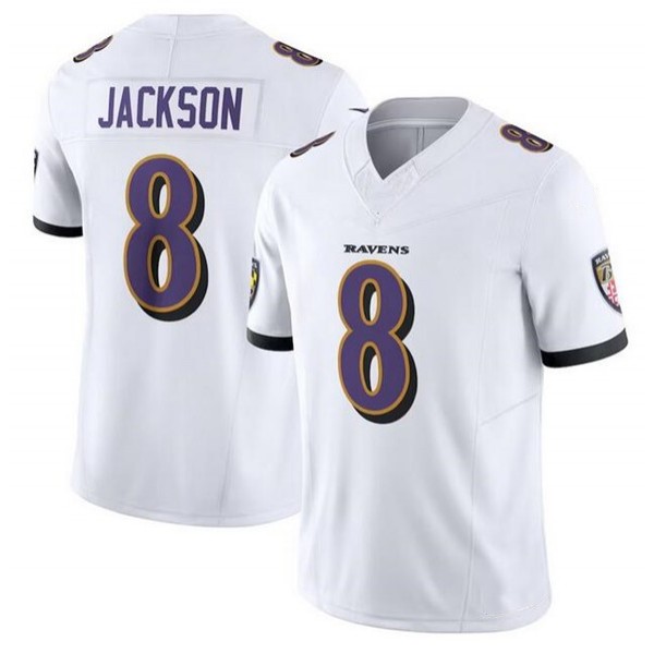 Custom B.Ravens White F.U.S.E Stitched jersey