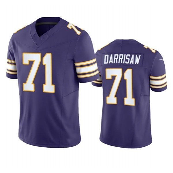 MN.Vikings #71 Christian Darrisaw Purple F.U.S.E. Stitched jersey