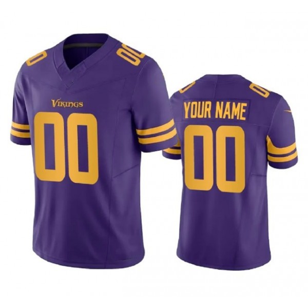 Custom MN.Vikings Purple F.U.S.E. Color Rush Stitched jersey