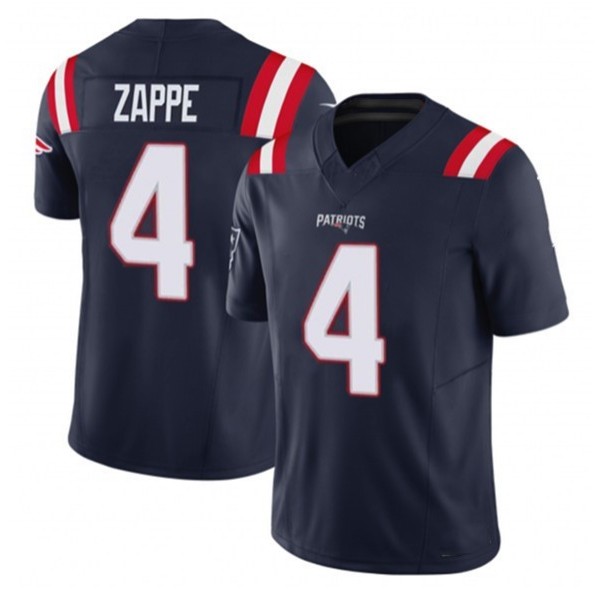 NE.Patriots #4 Bailey Zappe Navy F.U.S.E. Stitched jersey