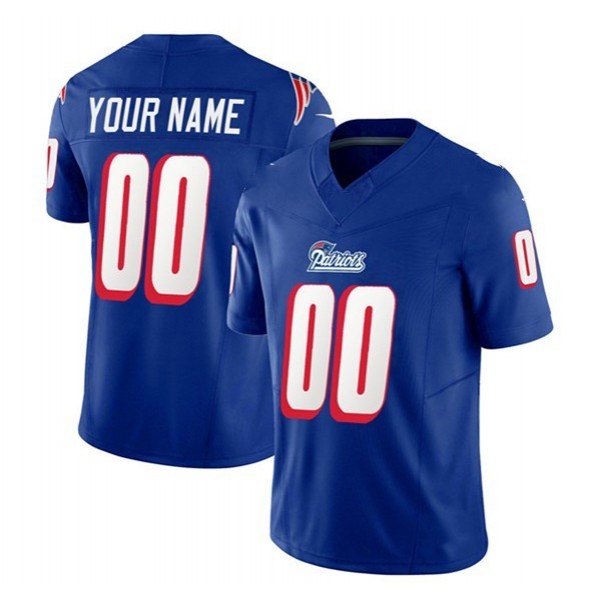 Custom NE.Patriots Blue F.U.S.E. Throwback Stitched jersey