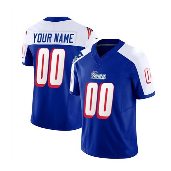 Custom NE.Patriots Blue/White F.U.S.E. Throwback Stitched jersey