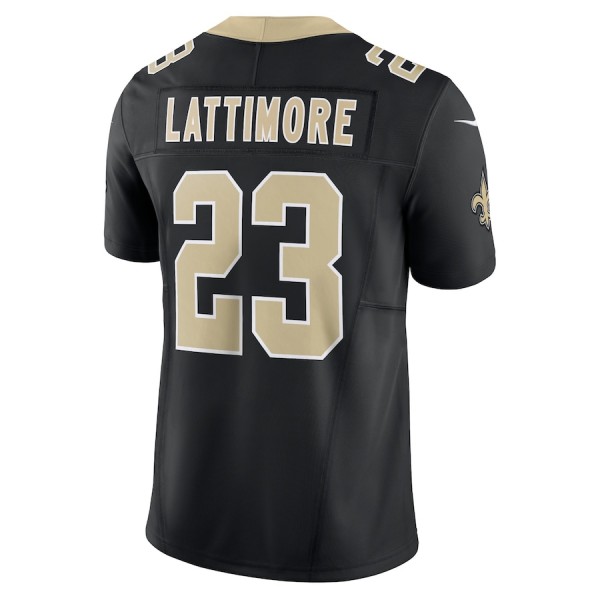 NO.Saints #23 Marshon Lattimore Black F.U.S.E. Stitched jersey