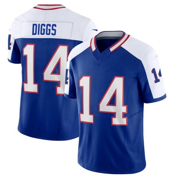 B.Bills #14 Stefon Diggs Blue/White F.U.S.E. Throwback Stitched jersey