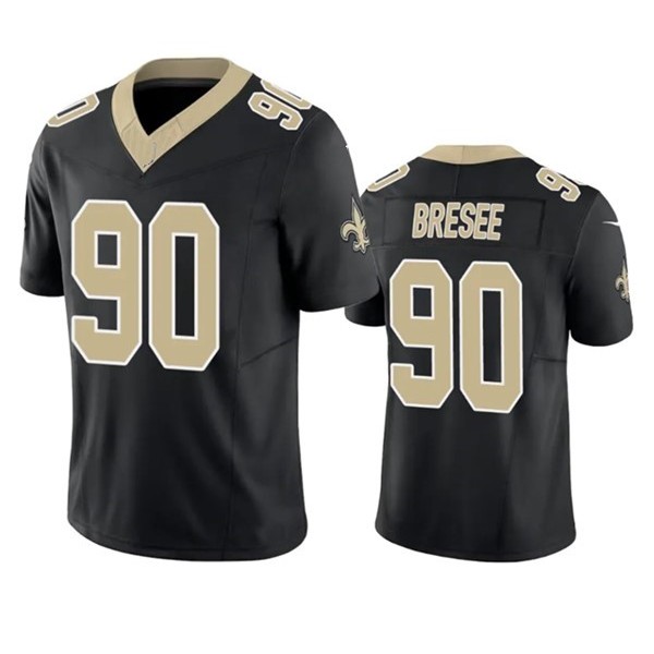 NO.Saints #90 Bryan Bresee Black F.U.S.E. Stitched jersey