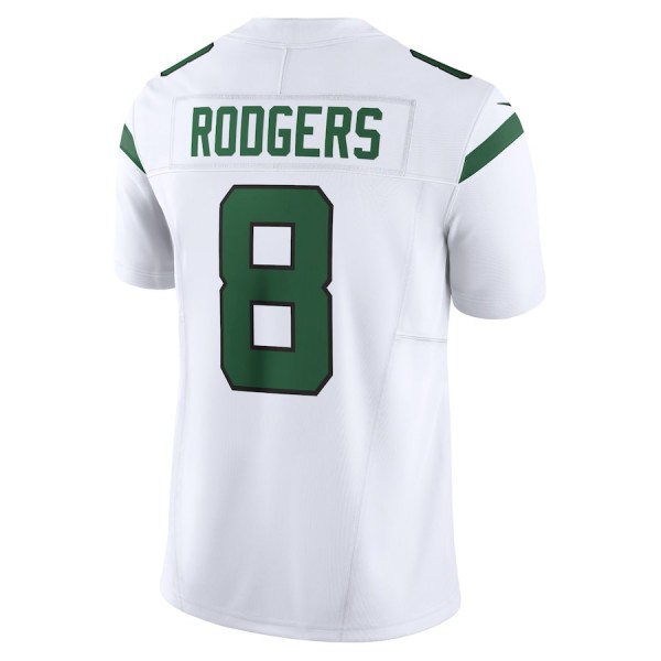 NY.Jets #8 Aaron Rodgers F.U.S.E. White Stitched jersey