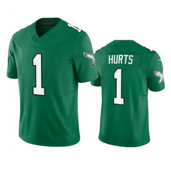 P.Eagles #1 Jalen Hurts Green F.U.S.E. Stitched jersey