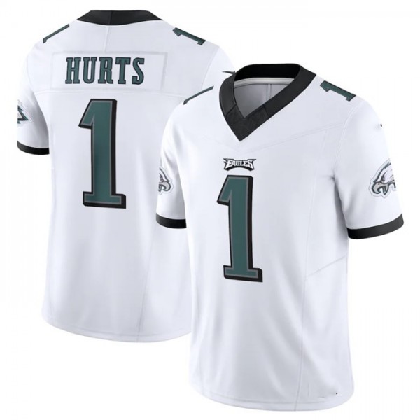 P.Eagles #1 Jalen Hurts White F.U.S.E. Stitched jersey