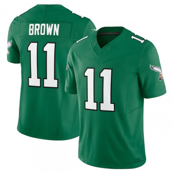 P.Eagles #11 A. J. Brown Green F.U.S.E. Stitched jersey