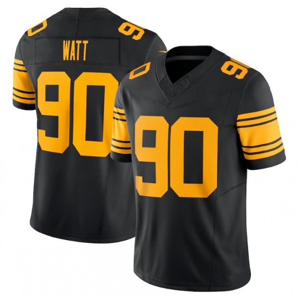 P.Steelers #90 T.J. Watt Black F.U.S.E. Stitched jersey