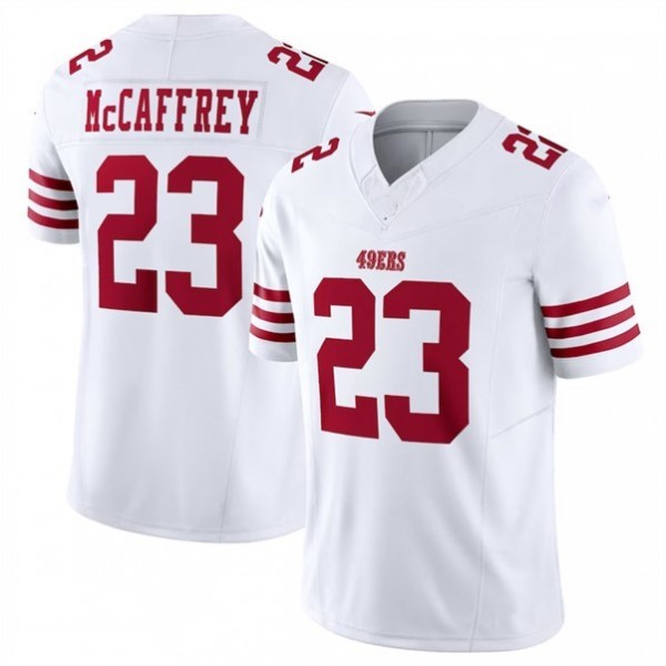 SF.49ers #23 Christian McCaffrey White F.U.S.E. Stitched jersey