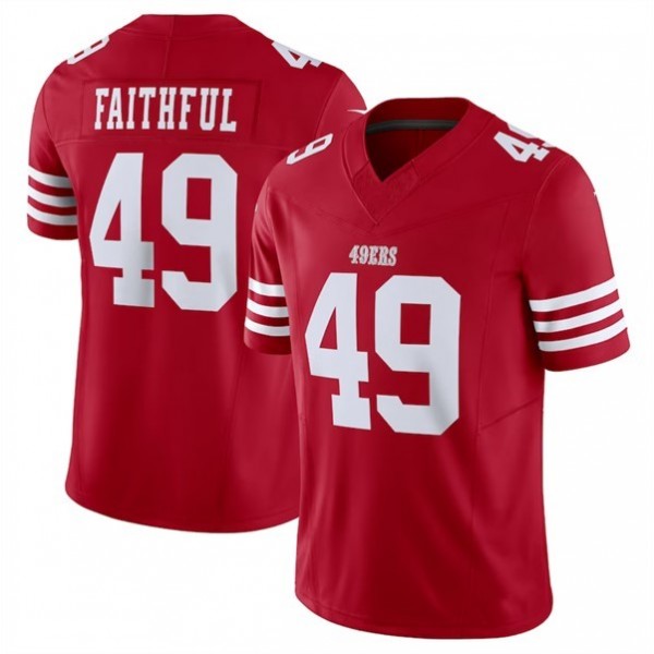 SF.49ers #49 Faithful Red F.U.S.E. Stitched jersey