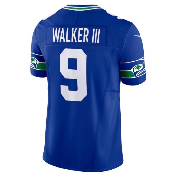 S.Seahawks #9 Kenneth Walker III Royal F.U.S.E. Stitched jersey