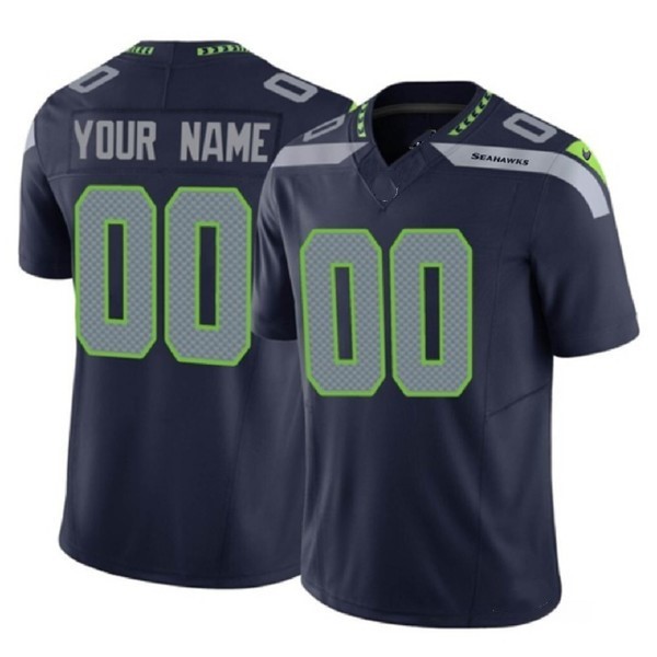 Custom S.Seahawks Navy F.U.S.E. Stitched jersey