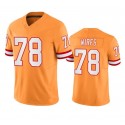 TB.Buccaneers #78 Tristan Wirfs Orange F.U.S.E. Throwback Stitched jersey