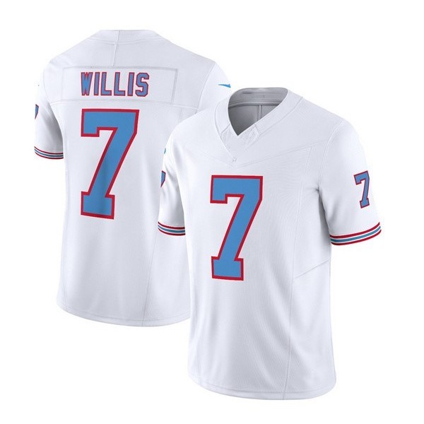 T.Titans #7 Malik Willis White F.U.S.E. Vapor Limited Throwback Jersey Stitched American Football Jerseys