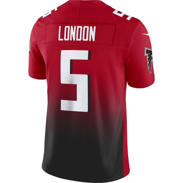 A.Falcons #5 Drake London Red/Black F.U.S.E. Stitched jersey