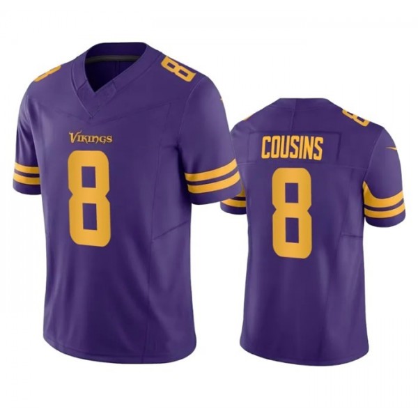 MN.Vikings #8 Kirk Cousins Purple F.U.S.E. Color Rush Stitched jersey