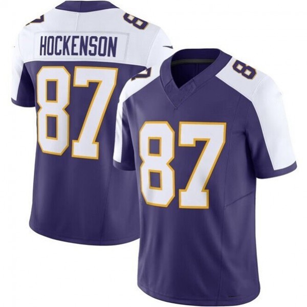 MN.Vikings #87 T.J. Hockenson Purple F.U.S.E. Stitched jersey